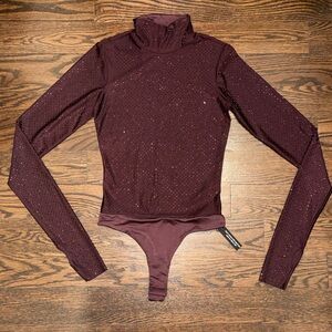 AFRM Milo Stud Turtleneck Jersey Bodysuit